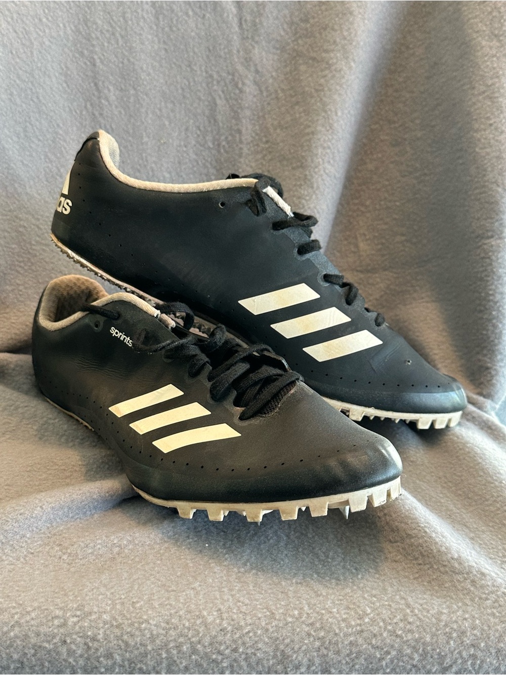 adidas Men’s Black and White Sprint Track Spikes